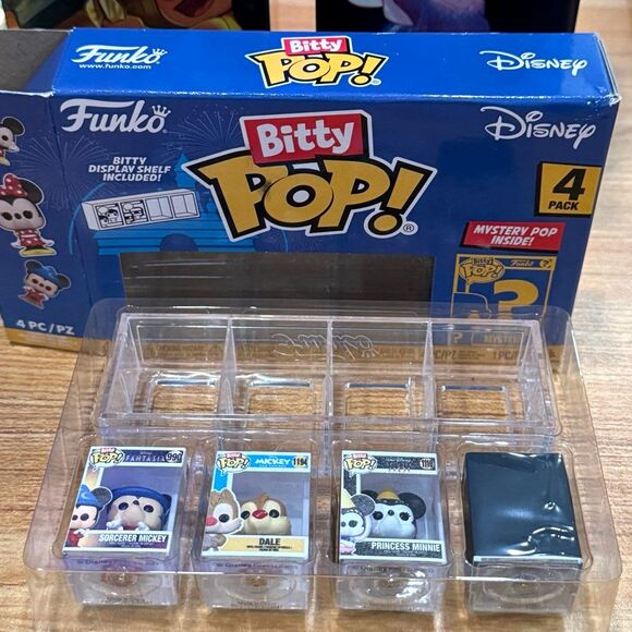 BittyPop! Disney 4-Pack Sorcerer Mickey, Dale, Princess Minnie & Mystery OpenBox - Picture 2 of 3